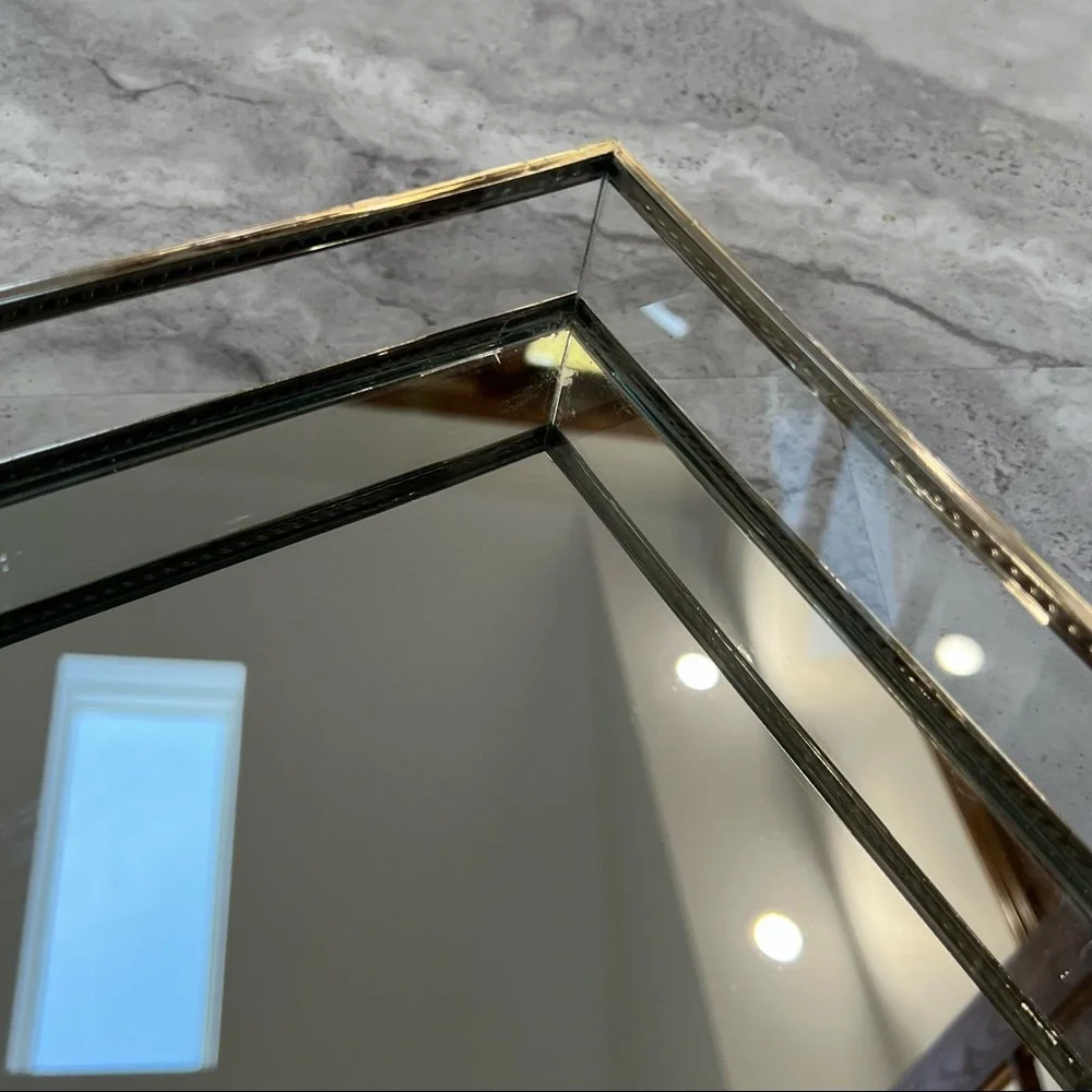 Nicole Miller Home Mirrored Tray Bathroom Vanity Decor Silver‎